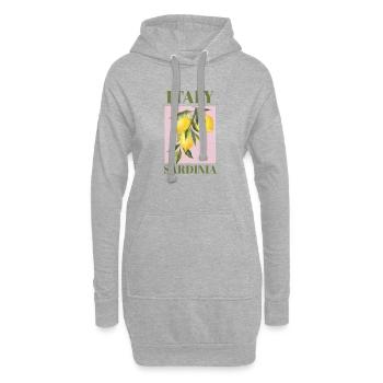 Italien Sardinien Urlaub Strand Zitronen Sardinien - Hoodie-Kleid - Grau meliert - Vorne