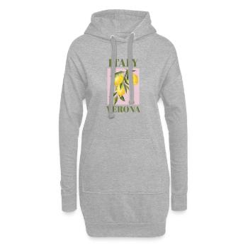 Italien Verona Urlaub Strand Zitronen Mode - Hoodie-Kleid - Grau meliert - Vorne