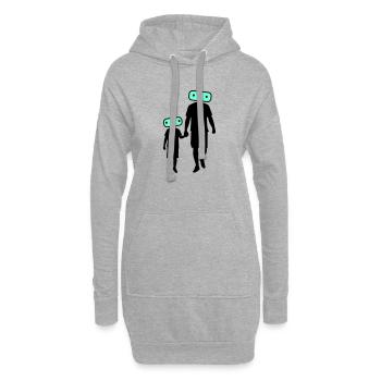 Familie Silhouette Liebe Kinder Eltern Mama Papa - Hoodie-Kleid - Grau meliert - Vorne
