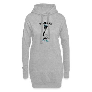 Lustiger Seevogel Blaufußtölpel mit Mütze - Hoodie-Kleid - Grau meliert - Vorne