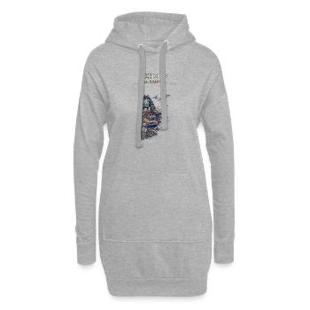 Bottes et flore sauvage hors piste - Sweat-shirt à capuche long Femme - gris chiné - Devant