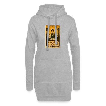 Réceptionniste | Tarot de réception - Sweat-shirt à capuche long Femme - gris chiné - Devant