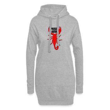 Roter Skorpion auf schwarzem Hintergrund - Hoodie-Kleid - Grau meliert - Vorne