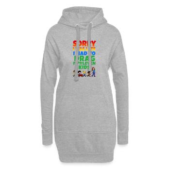 Late because the children are pulling - Hoodie Dress - heather grey - Front