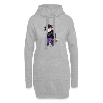 Abenteurer Kitten Purple Stars - Hoodie-Kleid - Grau meliert - Vorne