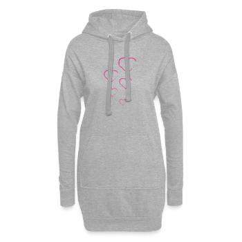 Coeur Cœurs Bonheur Amitié Cadeau familial - Sweat-shirt à capuche long Femme - gris chiné - Devant