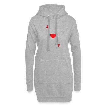 Ass Karte Herz Glück Liebe Geschenk Freude - Hoodie-Kleid - Grau meliert - Vorne