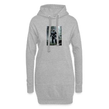 Futuristischer Astronaut auf fremden Planeten - Hoodie-Kleid - Grau meliert - Vorne