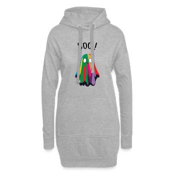 Fantôme mignon / Halloween - Sweat-shirt à capuche long Femme - gris chiné - Devant