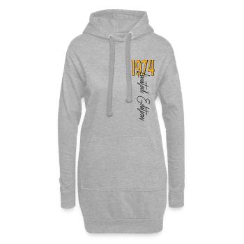 1974 Vintage anniversaire drôles dictons - Sweat-shirt à capuche long Femme - gris chiné - Devant