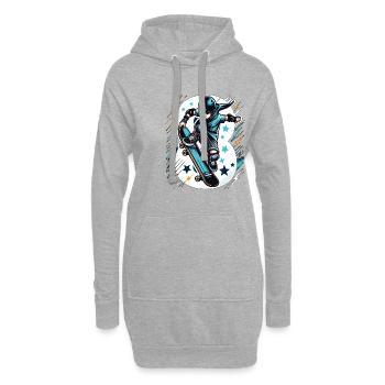 Skateboard Skater Design pour les garçons de 8 ans - Sweat-shirt à capuche long Femme - gris chiné - Devant