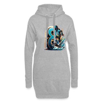 Skateboard Skater Design pour les garçons de 8 ans - Sweat-shirt à capuche long Femme - gris chiné - Devant