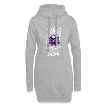 Crâne d’enterrement de vie de garçon 2024 - Sweat-shirt à capuche long Femme - gris chiné - Devant