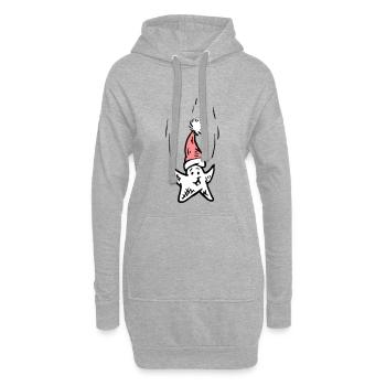 Frohe Weihnachten Stern - Hoodie-Kleid - Grau meliert - Vorne