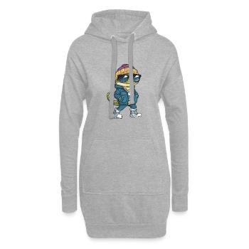 Echse Cool Comic - Hoodie-Kleid - Grau meliert - Vorne