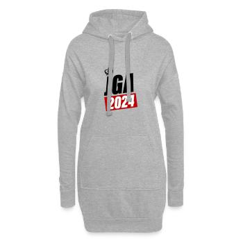 Enterrement de vie de garçon Enterrement de vie de garçon 2024 - Sweat-shirt à capuche long Femme - gris chiné - Devant