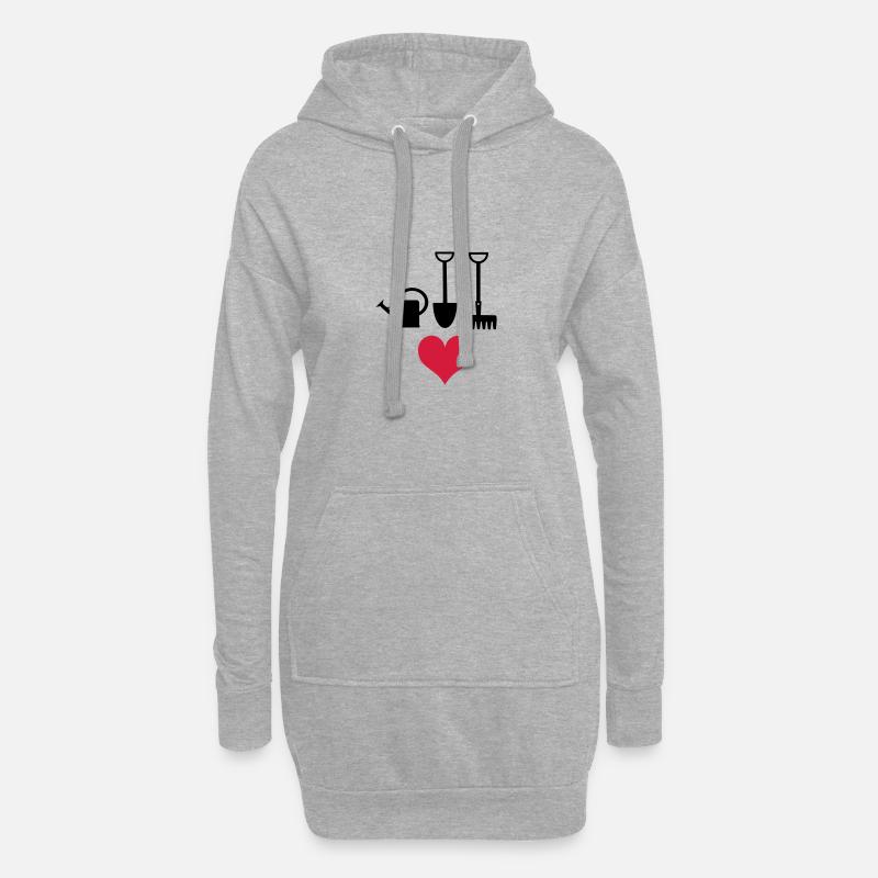 Garten - Hoodie-Kleid - Grau meliert