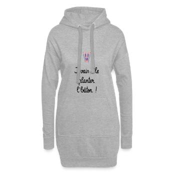 J'vais t'le planter l'bâton ! Bronzés font du ski - Sweat-shirt à capuche long Femme - gris chiné - Devant