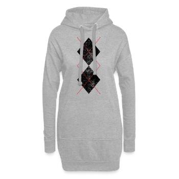 50er Jahre Retro Rockabilly - Hoodie-Kleid - Grau meliert - Vorne