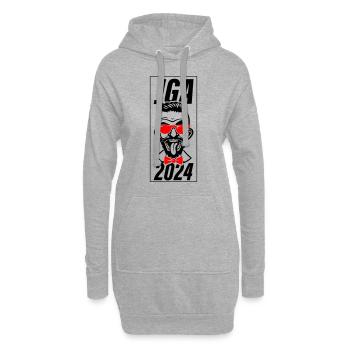 Enterrement de vie de garçon 2024 - Sweat-shirt à capuche long Femme - gris chiné - Devant
