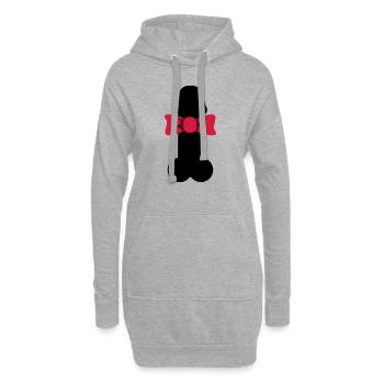 Penis Geschenk Schleife, Sir Penis - Hoodie-Kleid - Grau meliert - Vorne