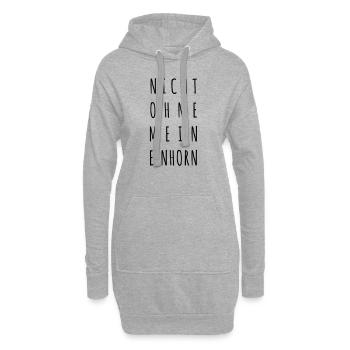 Nicht ohne mein Einhorn - Hoodie-Kleid - Grau meliert - Vorne