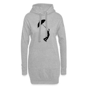 jumping_with_umbrella - Hoodie-Kleid - Grau meliert - Vorne