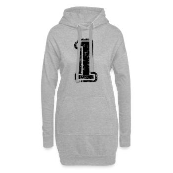 1 - Nummer - Hoodie-Kleid - Grau meliert - Vorne