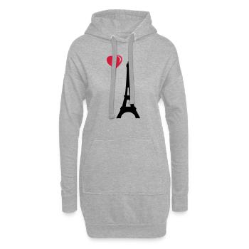 eiffel tower love - Hoodie-Kleid - Grau meliert - Vorne