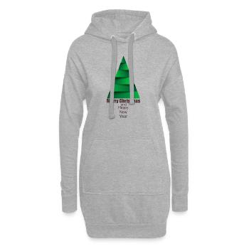 Moderner Weihnachtsbaum Modern Christmas Tree - Hoodie-Kleid - Grau meliert - Vorne