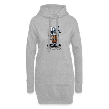 Auf geht´s Bauarbeiter Frühstück Kaffee und Kippe - Hoodie-Kleid - Grau meliert - Vorne