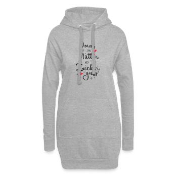 Omas sind Mütter mit Zuckerguss - Oma Geschenk - Hoodie-Kleid - Grau meliert - Vorne