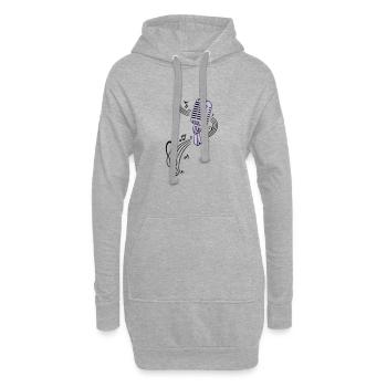 Mikrofon Musik Retro Mic - Hoodie-Kleid - Grau meliert - Vorne