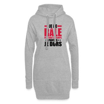 je ne râle pas tout le temps parfois je dors - Sweat-shirt à capuche long Femme - gris chiné - Devant