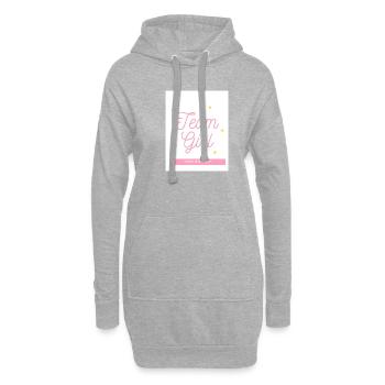 Gender Reveal Team Girl - Hoodie-Kleid - Grau meliert - Vorne