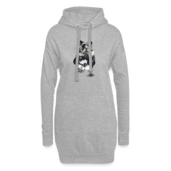 Hamster combatif sur le ring de boxe - Sweat-shirt à capuche long Femme - gris chiné - Devant