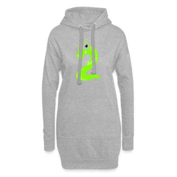 DinoZahl Zwei - Hoodie-Kleid - Grau meliert - Vorne