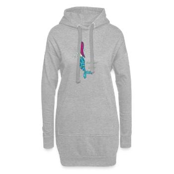 mermaid out of duty - Hoodie-Kleid - Grau meliert - Vorne
