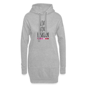 Leben. Liebe. Lesbe. - Hoodie-Kleid - Grau meliert - Vorne