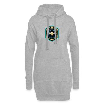 Kartenstern Kompass Patch - Hoodie-Kleid - Grau meliert - Vorne