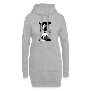 sablier16 - Sweat-shirt à capuche long Femme - gris chiné - Devant
