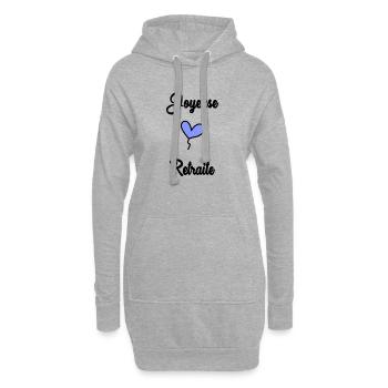 RETRAITE. BONNE RETRAITE - Sweat-shirt à capuche long Femme - gris chiné - Devant