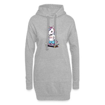 Licorne patineuse mignonne - Sweat-shirt à capuche long Femme - gris chiné - Devant