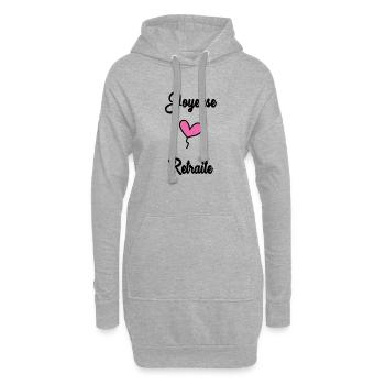RETRAITE. BONNE RETRAITE. JOYEUSE RETRAITE - Sweat-shirt à capuche long Femme - gris chiné - Devant