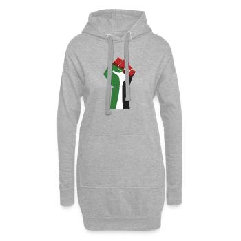 Die erhobene Faust (grün, weiß, schwarz, rot) - Hoodie-Kleid - Grau meliert - Vorne