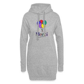 MERCI. MAÎTRESSE. MAÎTRE. MERCI MAÎTRESSE - Sweat-shirt à capuche long Femme - gris chiné - Devant