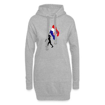 Drapeau Croatie femme marchant - Sweat-shirt à capuche long Femme - gris chiné - Devant