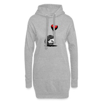 Igel mit Herz Luftballon - Heartful Creatures - Hoodie-Kleid - Grau meliert - Vorne