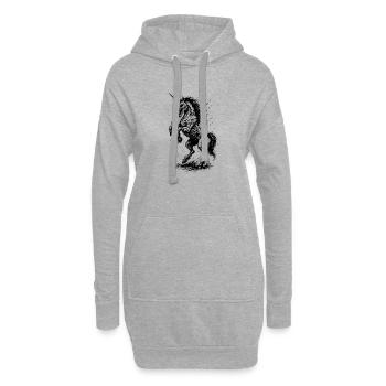 Licorne Crépuscule - Sweat-shirt à capuche long Femme - gris chiné - Devant