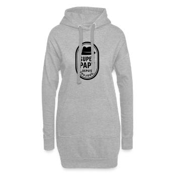 Super Papy depuis toujours - Sweat-shirt à capuche long Femme - gris chiné - Devant